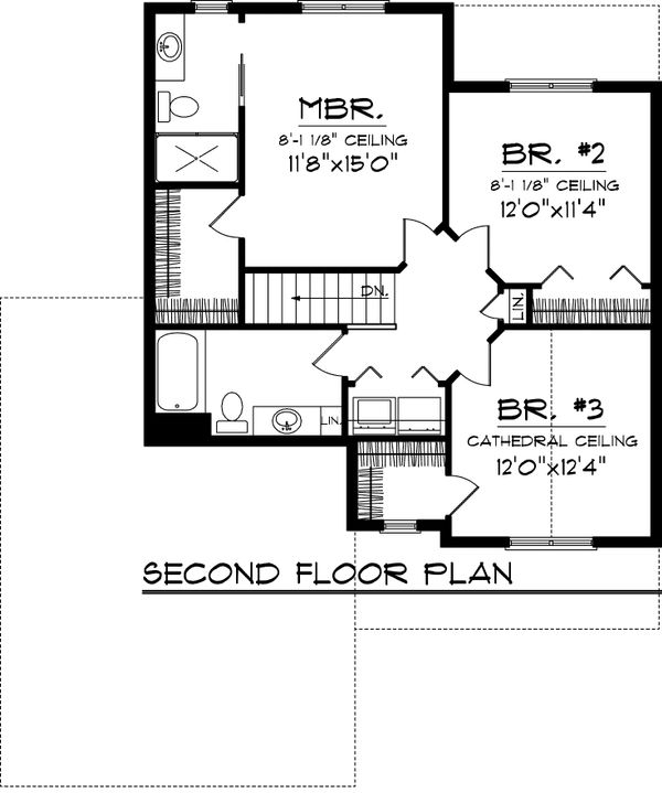 House Plan Design - Craftsman Floor Plan - Upper Floor Plan #70-1043