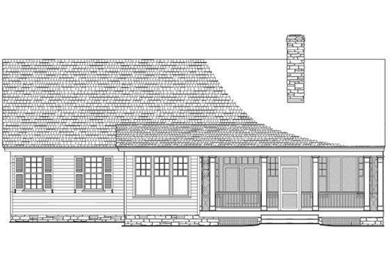 Exterior - Rear Elevation for Southern House Plan #137-256 - 4 bed, 3.5 bath