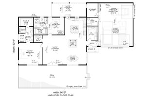 Floor Plan - Main Floor for Contemporary House Plan #932-937 - 2 bed, 2.5 bath