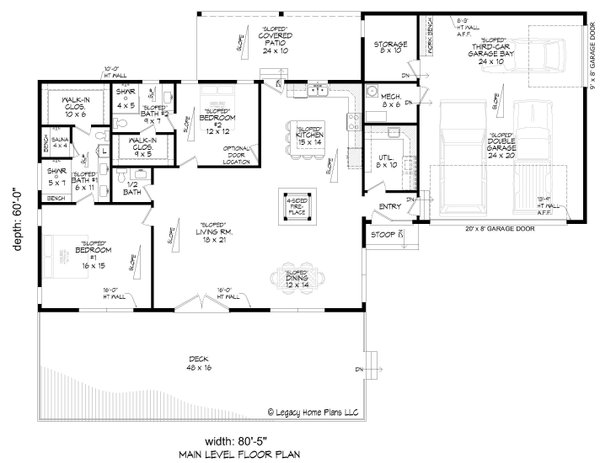 Contemporary Floor Plan - Main Floor Plan #932-937