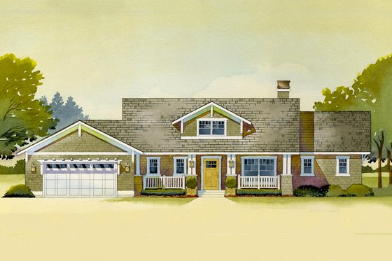 Craftsman style home design, elevation