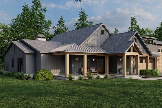 Exterior - Front Elevation 4 for Barndominium House Plan #923-315 - 4 bed, 2.5 bath