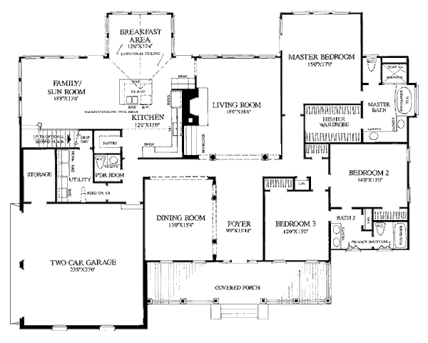 Home Plan - Country Floor Plan - Main Floor Plan #137-156