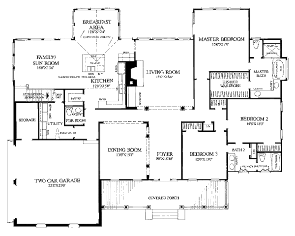 Dream House Plan - Country Floor Plan - Main Floor Plan #137-156