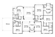 European Style House Plan - 4 Beds 3.5 Baths 3311 Sq/Ft Plan #411-154 