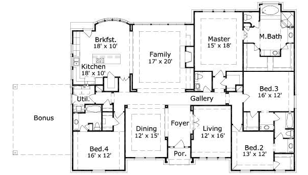 European Floor Plan - Main Floor Plan #411-154