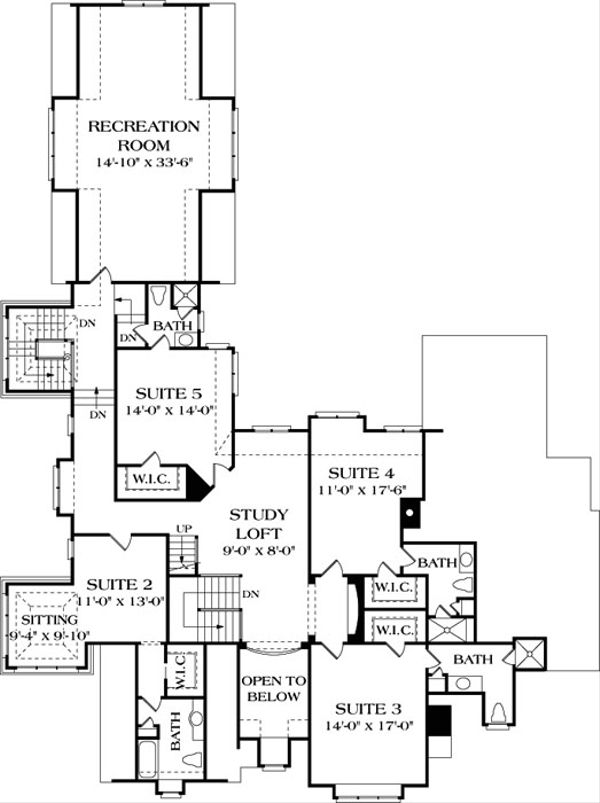 European Floor Plan - Upper Floor Plan #453-25