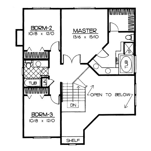 Home Plan - Traditional Floor Plan - Upper Floor Plan #90-203