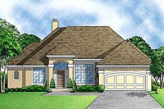 Exterior - Front Elevation for European House Plan #67-269 - 4 bed, 4 bath