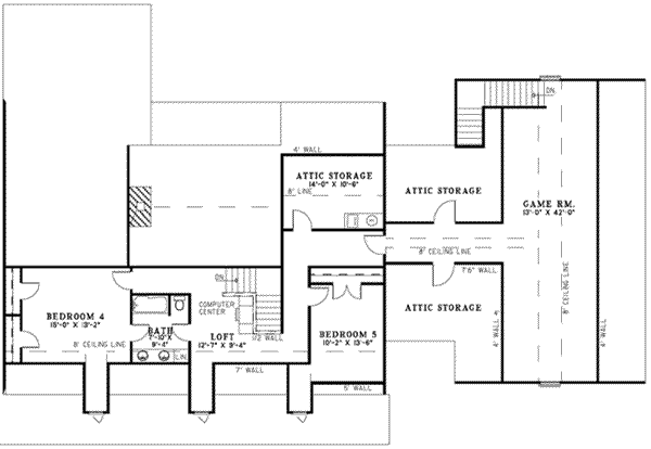 Architectural House Design - Country Floor Plan - Upper Floor Plan #17-618