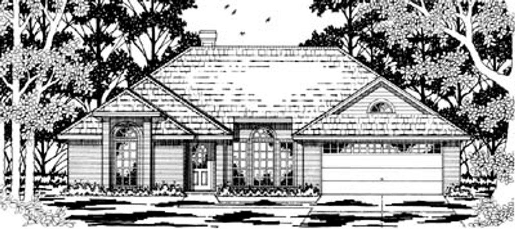 Exterior - Front Elevation 2 for Traditional House Plan #42-235 - 3 bed, 2 bath