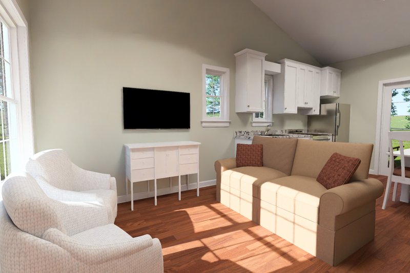 House Blueprint - Interior - Family Room for Cottage House Plan #513-2450 - 2 bed, 1 bath