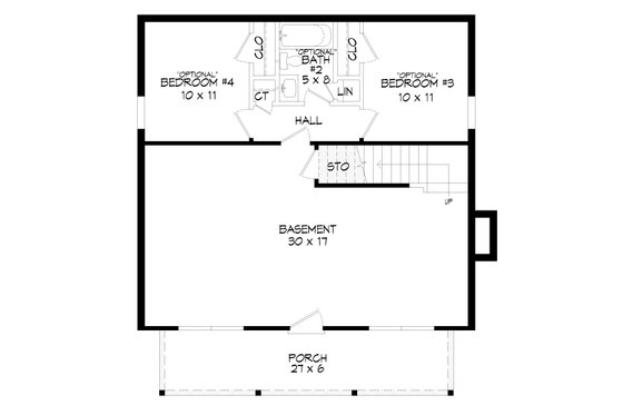 Floor Plan - Other Floor for Traditional House Plan #932-525 - 2 bed, 1 bath