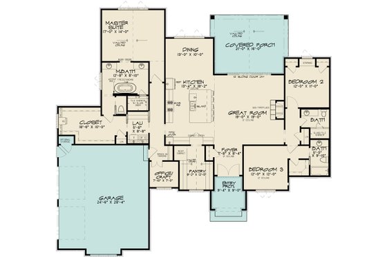 Floor Plan - Main Floor for European House Plan #923-244 - 3 bed, 3 bath