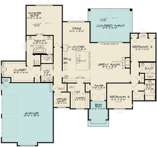 House Plan Design - European Floor Plan - Main Floor Plan #923-244