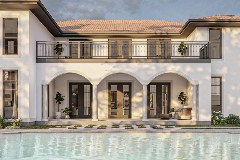 House Design - Exterior - Covered Porch for Mediterranean House Plan #455-524 - 5 bed, 4.5 bath