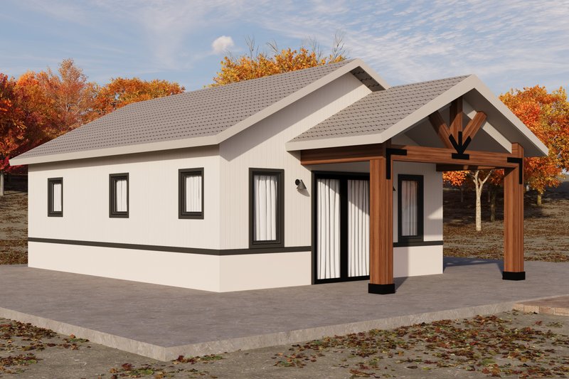 House Blueprint - Exterior - Other Elevation 1 for Ranch House Plan #1106-49 - 1 bed, 1 bath