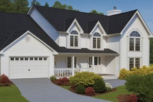 Architectural House Design - Country Exterior - Front Elevation Plan #3-300