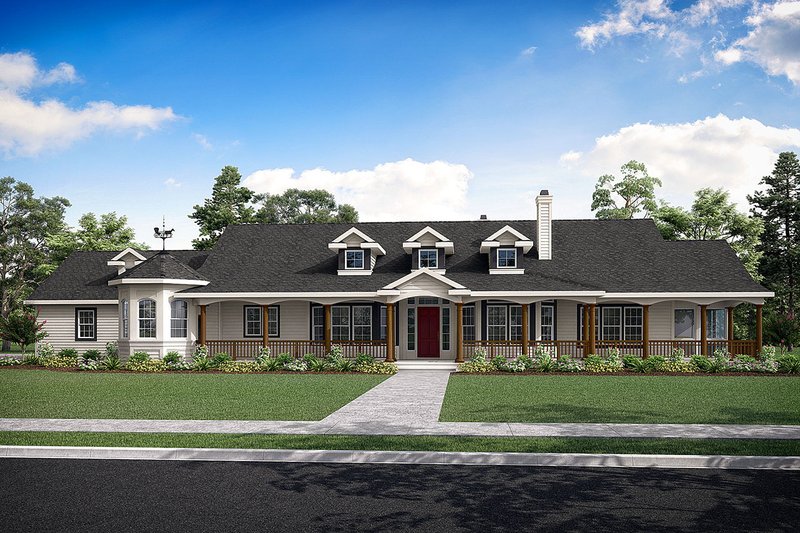 Architectural House Design - Traditional Exterior - Front Elevation Plan #124-576