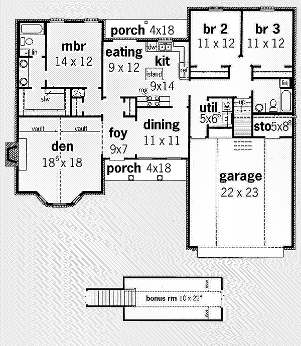 Southern Floor Plan - Main Floor Plan #16-131