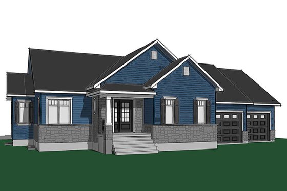Exterior - Front Elevation 3 for Ranch House Plan #23-2615 - 2 bed, 1 bath