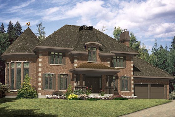 Exterior - Front Elevation for European House Plan #138-328 - 4 bed, 2.5 bath