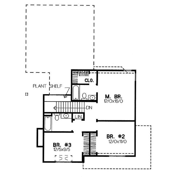 Traditional Floor Plan - Upper Floor Plan #50-207