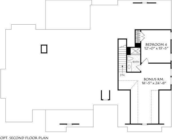 Ranch Floor Plan - Upper Floor Plan #927-1038