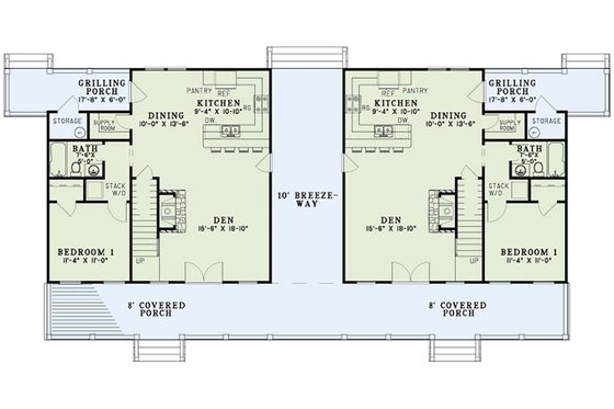 Floor Plan - Main Floor for Country House Plan #17-2564 - 6 bed, 4 bath
