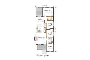 Floor Plan - Main Floor for Bungalow House Plan #79-309 - 4 bed, 2 bath