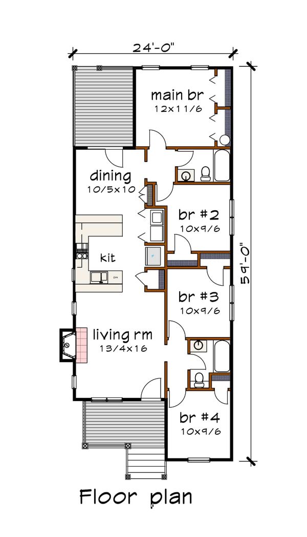 Architectural House Design - Bungalow Floor Plan - Main Floor Plan #79-309