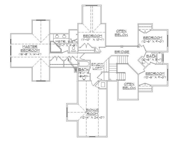 Bungalow Floor Plan - Upper Floor Plan #5-407