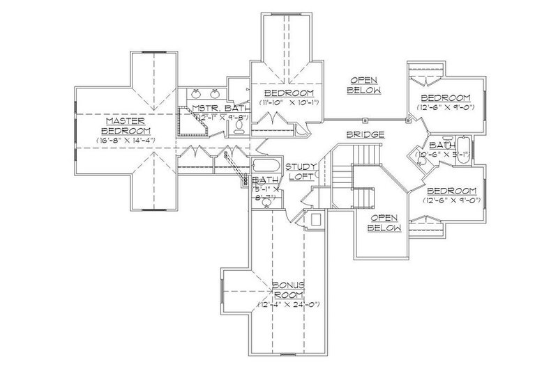 Dream House Plan - Floor Plan - Upper Floor for Bungalow House Plan #5-407 - 6 bed, 4.5 bath