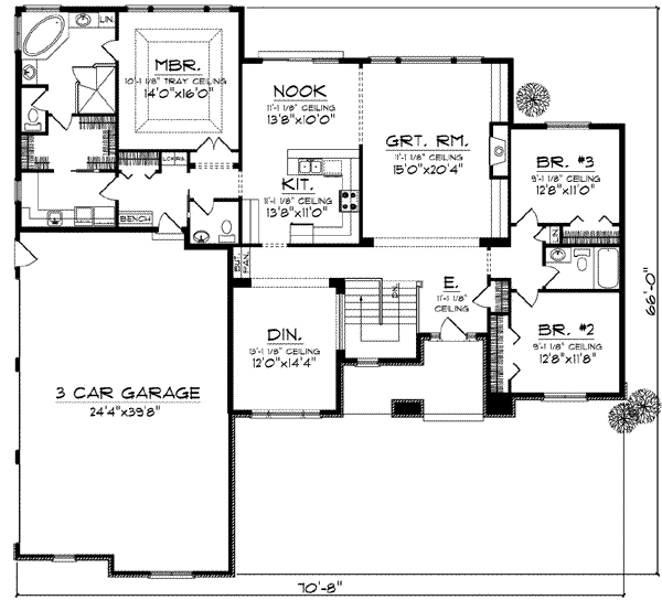 House Design - European Floor Plan - Main Floor Plan #70-839