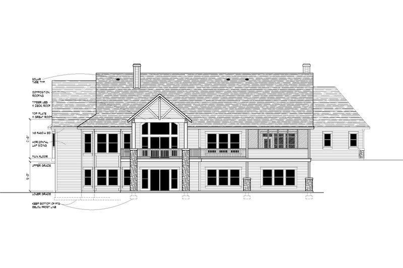 Dream House Plan - Exterior - Rear Elevation for Country House Plan #112-229 - 5 bed, 4 bath