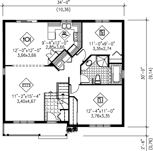 Dream House Plan - Cottage Floor Plan - Main Floor Plan #25-125