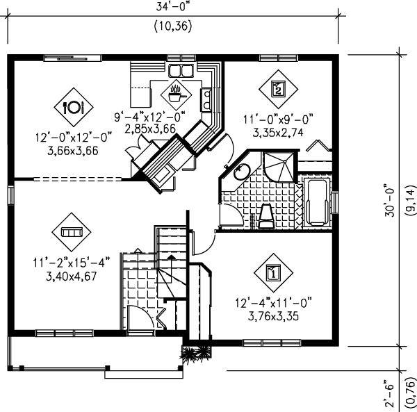 Cottage Floor Plan - Main Floor Plan #25-125