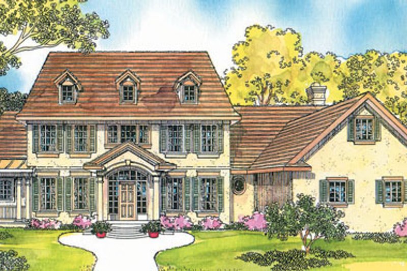 Colonial Style House Plan - 5 Beds 5.5 Baths 4076 Sq/Ft Plan #124-216