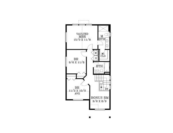 Craftsman Floor Plan - Upper Floor Plan #53-528