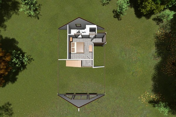 Cabin Floor Plan - Upper Floor Plan #513-2208