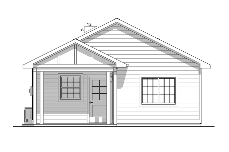 House Plan Design - Exterior - Rear Elevation 1 for Contemporary House Plan #1099-15 - 1 bed, 1 bath