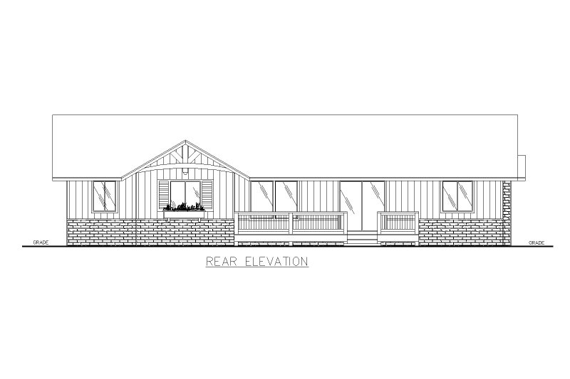 Home Plan - Exterior - Rear Elevation for Traditional House Plan #117-388 - 3 bed, 2 bath