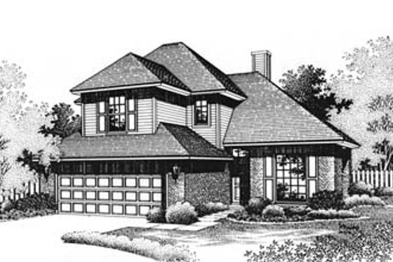 Exterior - Front Elevation for European House Plan #310-569 - 3 bed, 2 bath