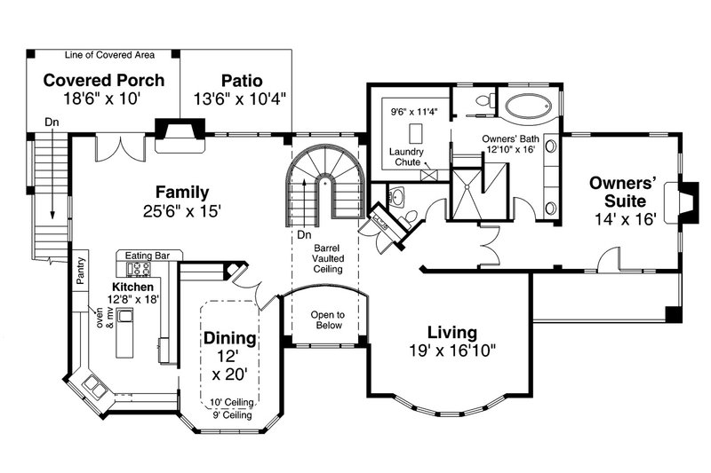 House Blueprint - Floor Plan - Upper Floor for Adobe / Southwestern House Plan #124-1193 - 3 bed, 2.5 bath