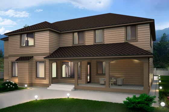 Exterior - Rear Elevation for Contemporary House Plan #1066-16 - 4 bed, 4.5 bath