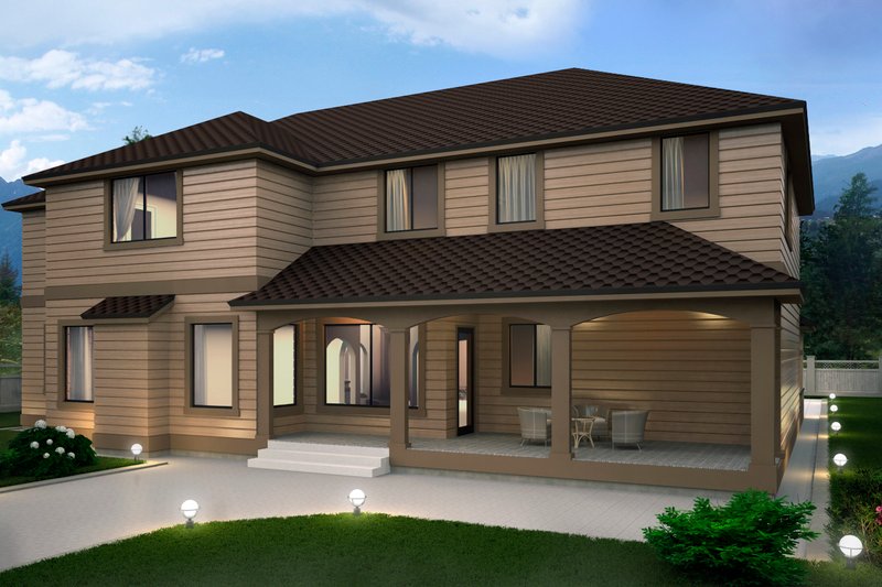 Home Plan - Exterior - Rear Elevation for Contemporary House Plan #1066-16 - 4 bed, 4.5 bath