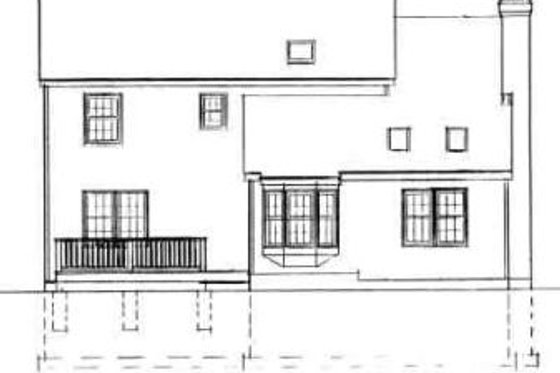 Exterior - Rear Elevation for Traditional House Plan #75-142 - 3 bed, 2.5 bath