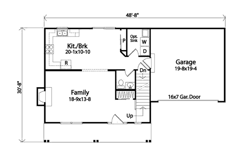 Home Plan - Floor Plan - Main Floor for Country House Plan #22-531 - 3 bed, 2.5 bath