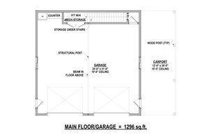 Floor Plan - Main Floor for Country House Plan #1084-17 - 1 bed, 1 bath