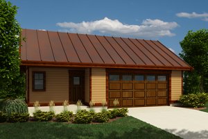 Farmhouse, Garage, Front Elevation,